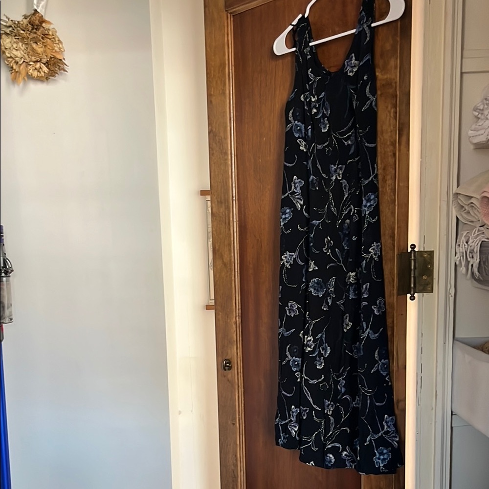 Floral Black and Blue Women's Dress